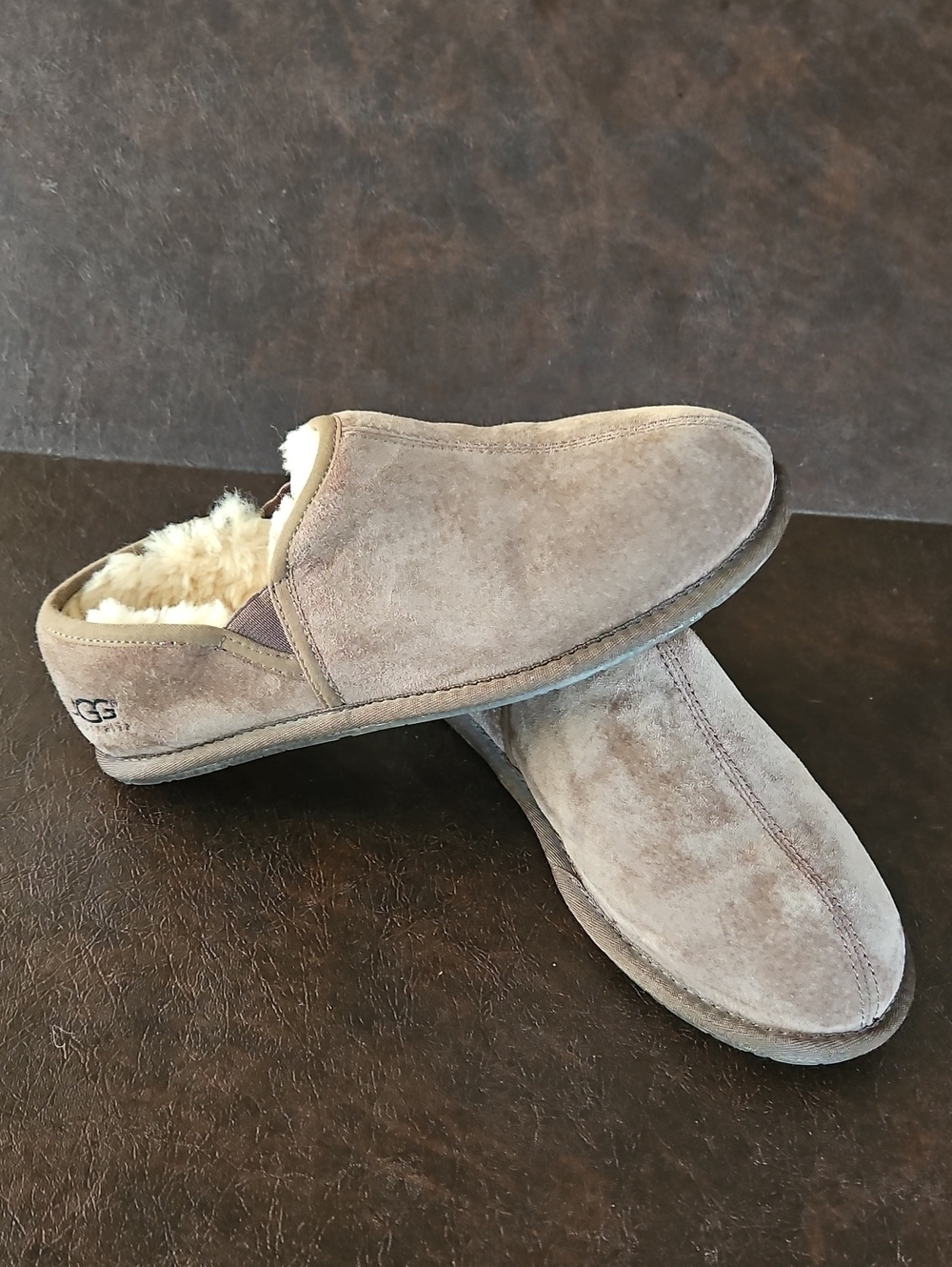UGG Men’s Chestnut Suede Shearling-Lined Slip-On Loafers
